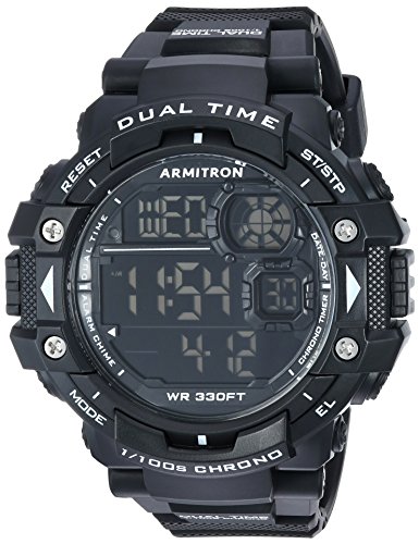 Product Cover Armitron Sport Men's 40/8309BLK Digital Chronograph Black Resin Strap Watch