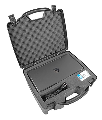 Product Cover Casematix Portable Printer Carry Case Designed for HP Officejet 200 Wireless Mobile Printer, HP 62 Ink Cartridge and Cables - Also fits Older HP Officejet 150 and 100