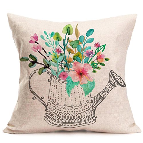 Product Cover Gotd Multicolor Pillow Flower Letters Series Pillow Christmas Decorations Decor Square Linen Blend Christmas Pillow Case Sofa Waist Throw Pillow Cushion Cover (Style 1)