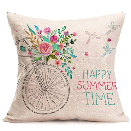 Product Cover Gotd Multicolor Pillow Flower Letters Series Pillow Christmas Decorations Decor Square Linen Blend Christmas Pillow Case Sofa Waist Throw Pillow Cushion Cover (Style 2)