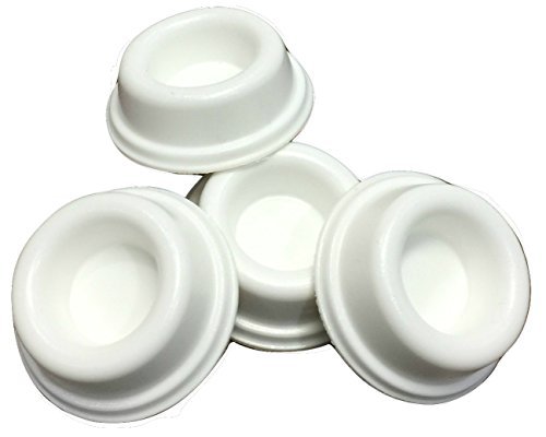 Product Cover Rubber Door Stopper Bumpers (Pack of 4) White - Made in USA - Self adhesive Wall Protectors, Prevent Damage to Walls from Door Knobs Handles, Guard and Shield