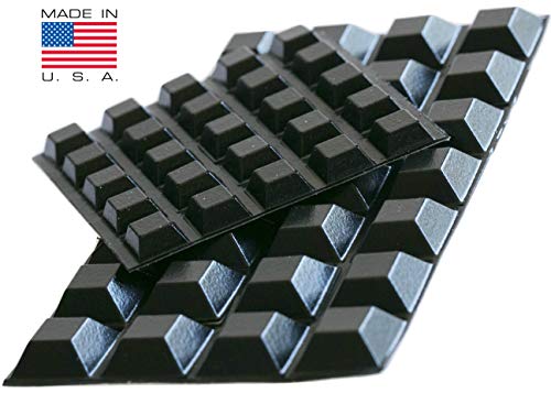 Product Cover Black Rubber Feet (53 Pack) Self Stick Bumper Pads - Made in USA - Adhesive Tall Square Bumpers for Electronics, Speakers, Laptop, Appliances, Furniture, Computers