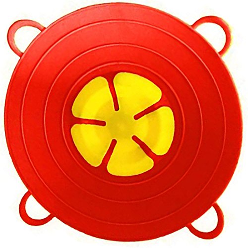 Product Cover Spill Stopper Lid Pan and Pot Prevent Messy Spillovers 11.5 inch - Multifunction Silicone Kitchen Cooking Lid and Cover Crockpot- Cookware Parts Flower- Made of FDA Food Grade Silicone