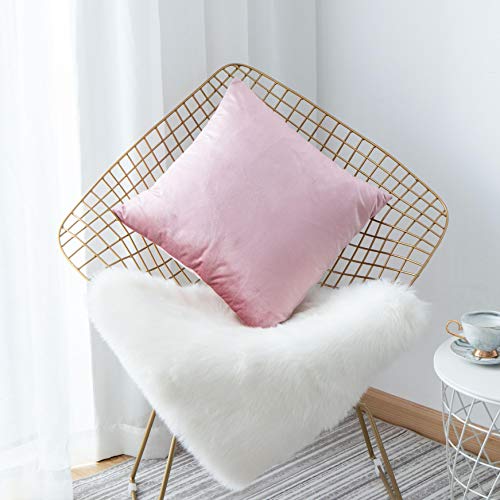 Product Cover Home Brilliant Spring Decoration Pillow Cover Velvet Square Decorative Cushion Covers Throw Pillow Cover for Girls' Room Wedding, 18x18 inch(45 cm), Blush Pink