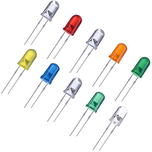 Product Cover 100 Pieces Clear LED Light Emitting Diodes Bulb LED Lamp, 5 mm (Multicolor)