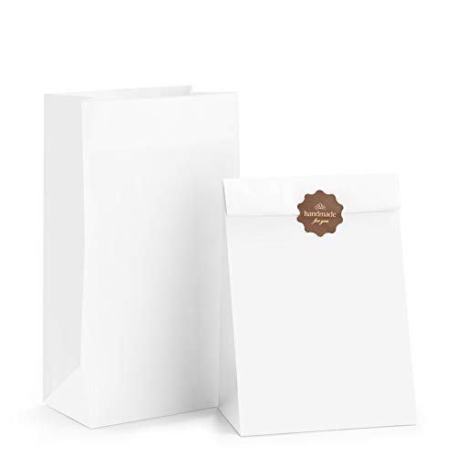 Product Cover BagDream Paper Lunch Bags 4lb 100Pcs Snack Bags, Craft Bags, Bread Bags, White Sack Lunch Bags Bulk 5x2.95x9.45 Inches Paper Bags