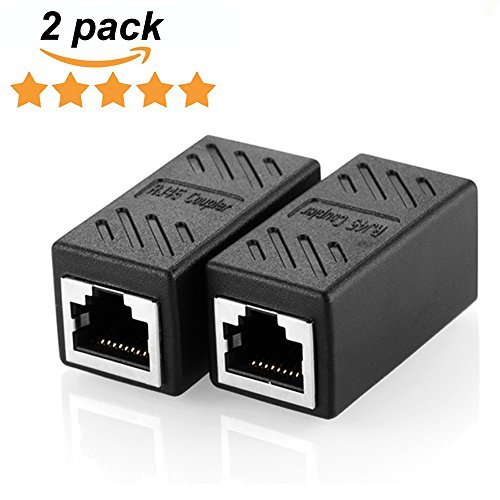 Product Cover Haitronic 2 Pack RJ45 Coupler ethernet cable coupler LAN connector inline Cat7/Cat6/Cat5e Ethernet Cable Extender Adapter Female to Female