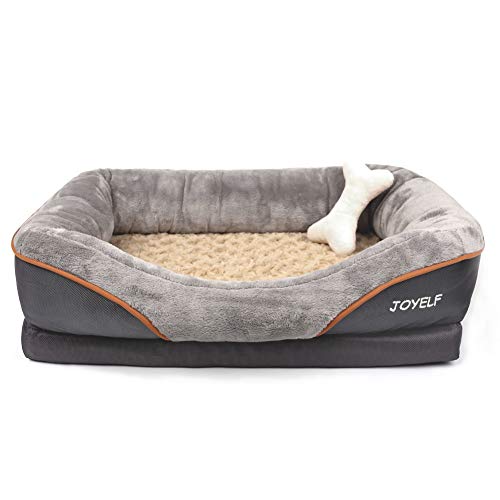 Product Cover JOYELF Large Memory Foam Dog Bed, Orthopedic Dog Bed & Sofa with Removable Washable Cover and Squeaker Toy as Gift