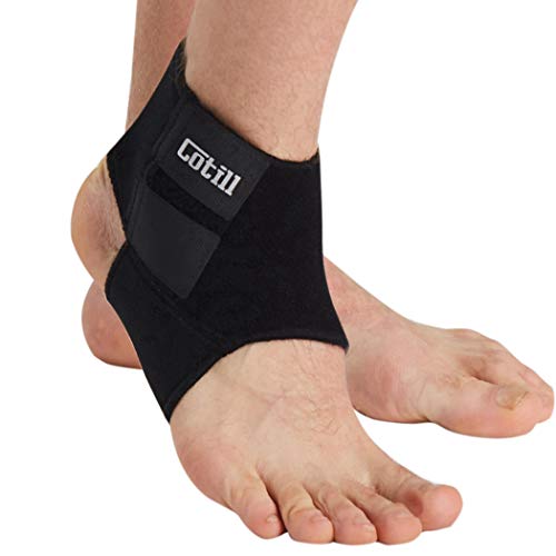 Product Cover Cotill Ankle Support for Men and Women - Neoprene Breathable Adjustable Ankle Brace Sprain for Running, Basketball (Small)
