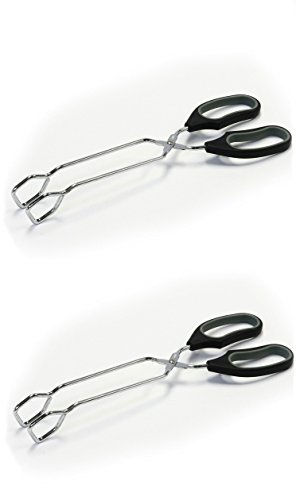 Product Cover Chef Craft Tongs with Off-Set Working Ends, Black, 1-Piece, 12-Inch (Value 2-Pack)