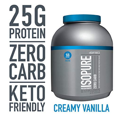 Product Cover Isopure Zero Carb, Keto Friendly Protein Powder, 100% Whey Protein Isolate, Flavor: Creamy Vanilla, 4.5 Pounds