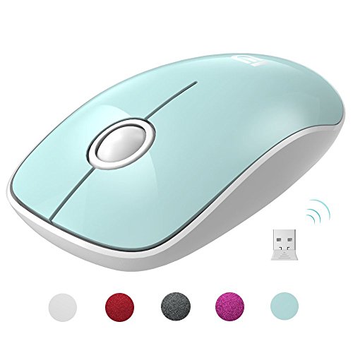 Product Cover FD Wireless Mouse(Battery Included), V8 2.4G Slim Silent Travel Cordless Mouse Optical Mice with Nano Receiver for Laptop Computer PC MacBook Chromebook and Notebook (Mint Green)