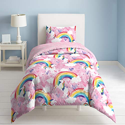 Product Cover dream FACTORY Unicorn Rainbow Comforter Set, Twin, Pink