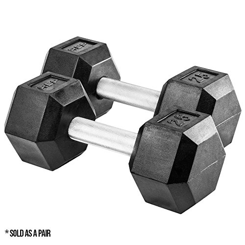 Product Cover REP FITNESS Rubber Hex Dumbbells, with Low Odor and Fully Knurled Handle