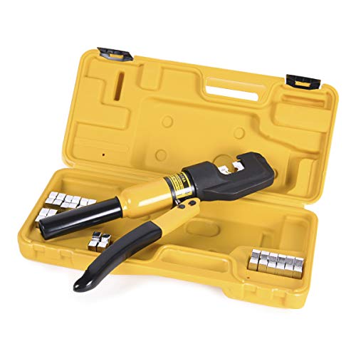 Product Cover 10 Tons Hydraulic Wire Battery Cable Lug Terminal Crimper Crimping Tool With 9 Pairs of Dies