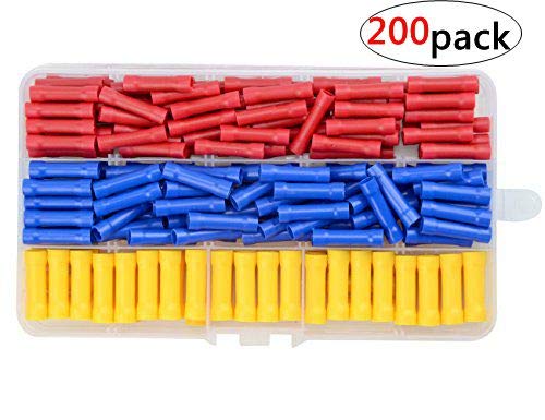 Product Cover WMYCONGCONG 200 PCS Insulated Straight Wire Butt Splice Terminals Electrical Crimp Connector Assortment Kit
