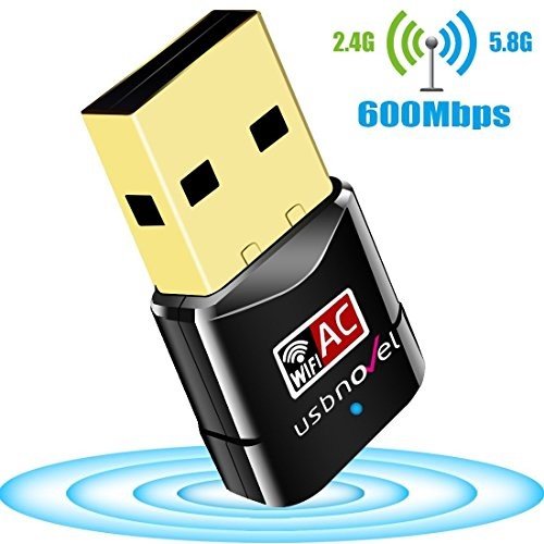 Product Cover USB WiFi Adapter AC600Mbps USBNOVEL Dual Band 2.4G / 5G Wireless WiFi Dongle Network Card for for Laptop Desktop Win10/8/8.1/7/Vista/XP/2000, Mac OS X 10.6-10.13