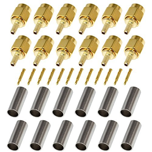 Product Cover BeElion(TM) 12-Pack SMA Male Crimp Straight Connector
