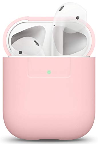 Product Cover elago AirPods Silicone Case [Lovely Pink] - Compatible with Apple AirPods 1 & 2, Front LED Visible, Supports Wireless Charging, Extra Protection