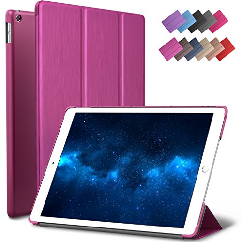 Product Cover New iPad 9.7-inch 2018 2017 Case, ROARTZ Metallic Magenta Slim-Fit Smart Rubber Folio Case Hard Cover Light-Weight Wake Sleep for Apple iPad 5th 6th Generation Retina Model A1893 A1954 A1822 A1823
