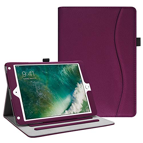 Product Cover Fintie iPad 9.7 2018 2017 / iPad Air 2 / iPad Air Case - [Corner Protection] Multi-Angle Viewing Folio Cover w/Pocket, Auto Wake/Sleep for Apple iPad 6th / 5th Gen, iPad Air 1/2, Purple