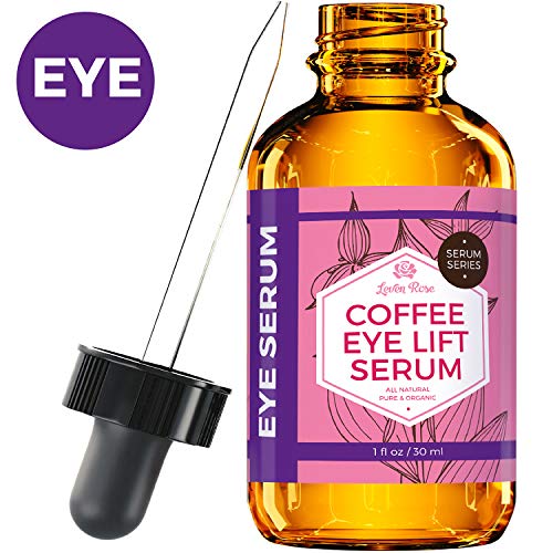 Product Cover Coffee Eye Lift Serum by Leven Rose Pure, Organic, Natural Reduces Puffiness, Anti Aging, Brightens Tired Eyes 1 oz