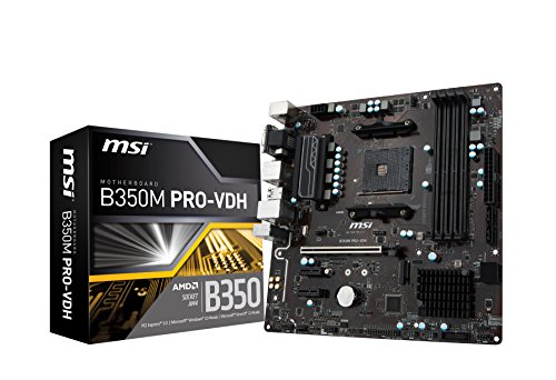 Product Cover MSI ProSeries AMD Ryzen B350 DDR4 VR Ready HDMI USB 3 Micro-ATX Motherboard (B350M PRO-VDH)