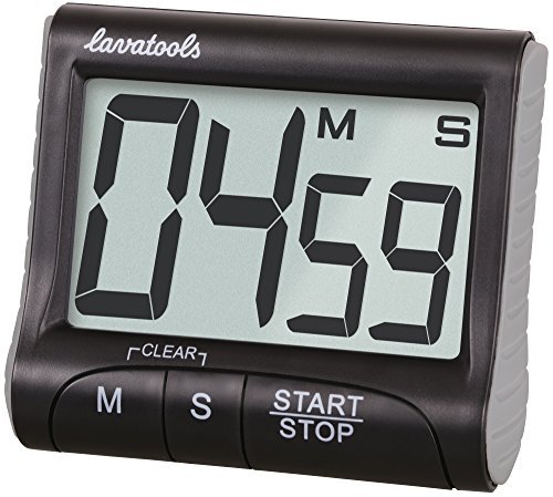 Product Cover Lavatools KT1 Digital Kitchen Timer & Stopwatch, Large Digits, Loud Alarm, Magnetic Stand (Black)