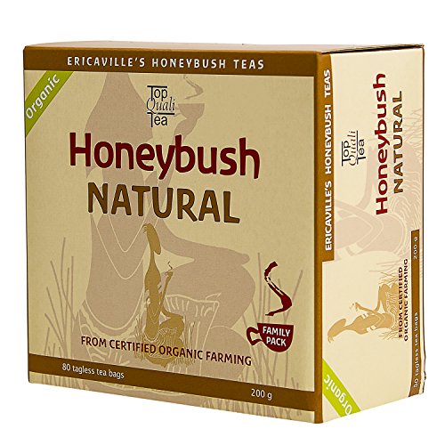 Product Cover Honeybush Tea Bag Organic | Detox Herbal Red Tea | Health Benefits | 80 teabags USDA Organic, Fairtrade, Non-GMO Tea | Rich in Antioxidants, Caffeine Free, Gluten Free by TopQualiTea