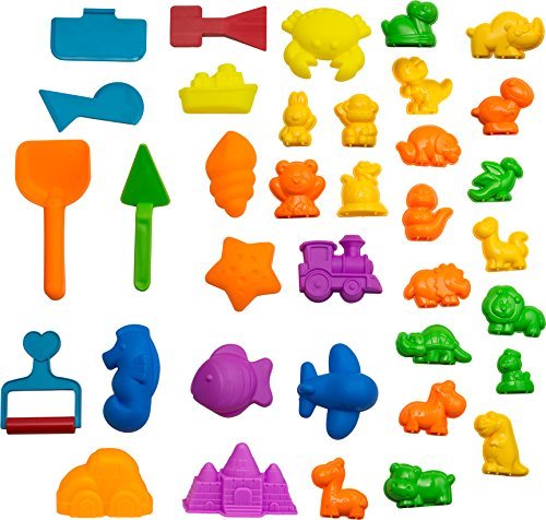 Product Cover CoolSand Animal Sand Molds and Tools Kit (36 Pcs) - Works with all other Play Sand Brands - Includes: 10 Dinosaurs, 10 Animals and 12 Beach Molds, and 4 Tools - Sand Not Included