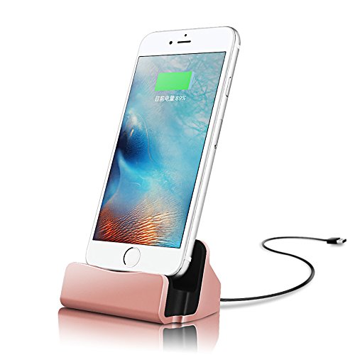Product Cover iMoreGro Phone Dock Charging Stand Dock Station Compatible with Phone XS/X/8/8 Plus/7/7Plus/6/6 Plus/6s/6s Plus/5/SE(Rose Gold)