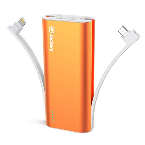 Product Cover iPhone Battery Charger with Built-in Lightning Cable - Jackery Bolt 6000 mAh Portable Charger Power Outdoors, [Apple MFi Certified] Compact Power Bank, Twice as Fast as Original iPhone Charger