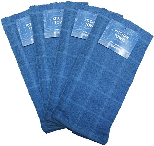 Product Cover Kitchen Towel 100% Cotton Solid Colors (4 Pack) - Bar Mop Hand Towels 15