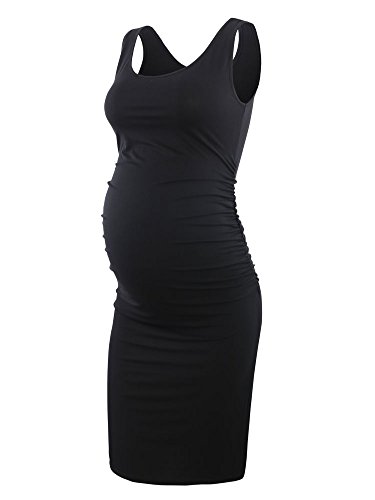 Product Cover Liu & Qu Women's Maternity Sleeveless Tank Dresses Side Ruching Bodycon Dress for Daily Wearing or Baby Shower
