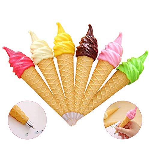 Product Cover Koogel Ice Cream Pen,6 Pcs 6''Assorted Ice Cream Cone Writing Pens School Pen for Party Presents Kids Party Favor School Supplies