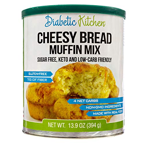 Product Cover Diabetic Kitchen Cheesy Bread Muffin Mix Puts Bread Back On Your Menu, Low-Carb, Keto-Friendly, Sugar-Free, Gluten-Free, 7g Fiber, Non-GMO (24 Servings)