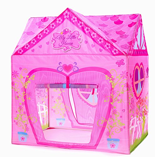Product Cover Kids Tent Princess Pink Flower Play Tent for Indoor and Outdoor Fun,Roomy Enough for 2-3 Little Girls Play Together