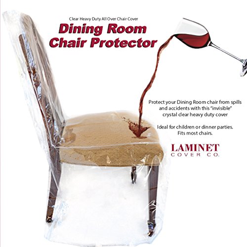 Product Cover LAMINET Heavy-Duty Crystal-Clear Dining Chair Protectors - Protects Your Dining Room Chair ALL-OVER from Dust, Dirt, Spills, Pet Hair and Dander, Paws and Claws! SET OF 4 - 41