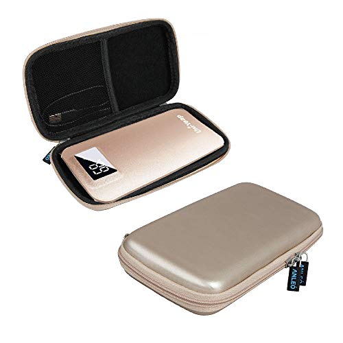 Product Cover Anleo Hard EVA Travel Case for POWERADD Pilot 4GS 12000mAh / Uni-Yeap 11000mAh External Battery Charger Power Bank Color: Gold