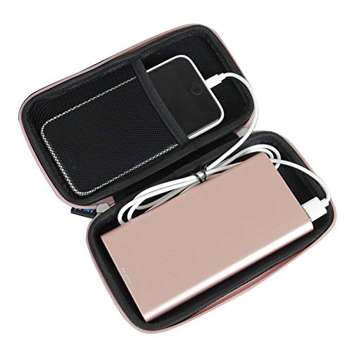 Product Cover Anleo Hard EVA Travel Case for POWERADD Pilot 4GS 12000mAh / Uni-Yeap 11000mAh External Battery Charger Power Bank Color: Rose Gold