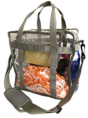 Product Cover Planet Made Family Heavy-Duty Clear Stadium Bag- Stadium Approved 12 x 12 x 6- Quality Built w/Bottom Support Straps & Removable Shoulder Strap