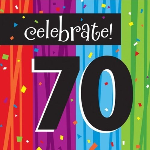 Product Cover Creative Converting Milestone Celebrations Luncheon Napkins, Celebrate 70 (Value Pack: 48 Count)