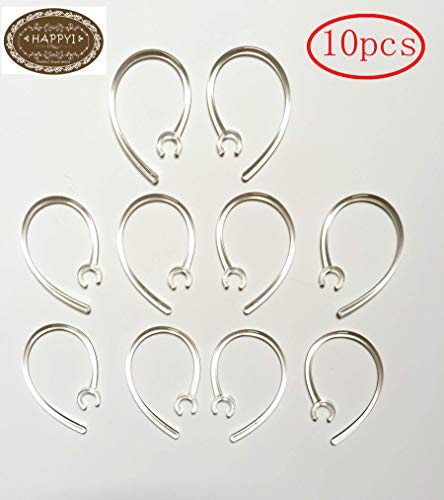 Product Cover Happyi 10pcs Clear Replacement Bluetooth Headset Earhooks for Plantronics Marque M155 M165 M1100 M100 M55 M28 M25 (6mm)