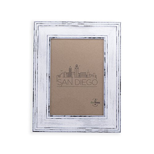 Product Cover 4x6 Picture Frame Distressed White - Mount Desktop Display, Frames by EcoHome