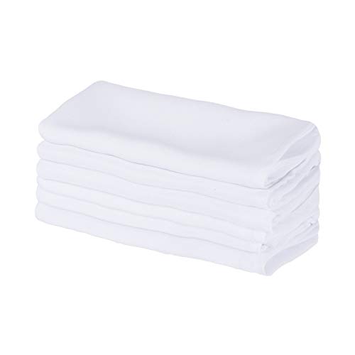 Product Cover DII Polyester Commercial Quality Heavy Duty Cloth Napkins (18x18-inch) for Restaurant or Home, Set of 6, White