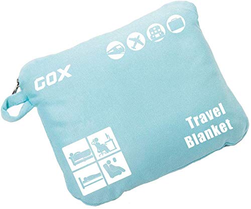Product Cover Cozy-Soft Travel Blanket Compact Lightweight Portable with Bag (Sky Blue)