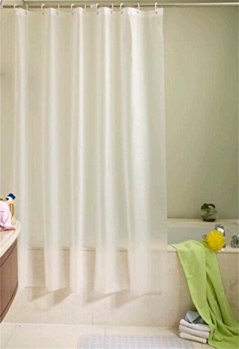 Product Cover Ufelicity 48 Inch By 72 Inch Home Decor PVC-free Vinyl Shower Curtain Liner Water Resistant, Modern Bath Curtain No Chemical Odors with Hooks for Shower, Solid White