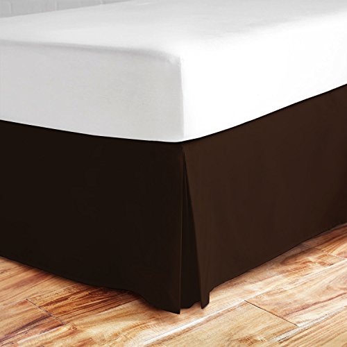 Product Cover Zen Bamboo Ultra Soft Bed Skirt - Premium, Eco-friendly, Hypoallergenic, and Wrinkle Resistant Rayon Derived From Bamboo Dust Ruffle with 15-inch Drop - King - Brown