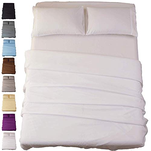 Product Cover SONORO KATE Bed Sheet Set Super Soft Microfiber 1800 Thread Count Luxury Egyptian Sheets 16-Inch Deep Pocket Wrinkle and Hypoallergenic-4 Piece(Queen White) ...