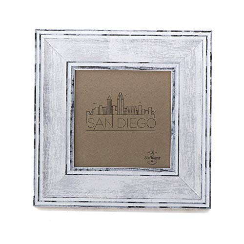 Product Cover 4x4 Picture Frame Distressed White - Mount Desktop Display, Instagram Prints Frames by EcoHome